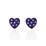 Lovebug Purple Jewelry Purple Beaded Studs Statement Purple Jewelry Unique Beaded Accessories Designer Heart Shaped Studs Trendy Purple Fashion Jewelry Artistic Statement Jewelry Beaded Lovebug Jewelry Set Elegant Purple Studs High Fashion Beaded Studs Stylish Purple Accessories Modern Statement Jewelry Contemporary Beaded Jewelry Handmade Lovebug Jewelry Sophisticated Purple Studs Exclusive Designer Jewelry