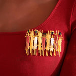 Maasai Brooch - Gold,Brooch, Sassy Jones, gold brooch tribal