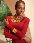 Maasai Sherrie Choker - Gold,Necklaces, Sassy Jones, gold necklace