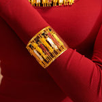 Maasai Sherrie Cuff - Gold,Bracelets, Sassy Jones, gold cuff, adjustable cuff