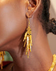 Maasai Sherrie Dangles - Gold,Earrings, Sassy Jones, gold earrings, dangles