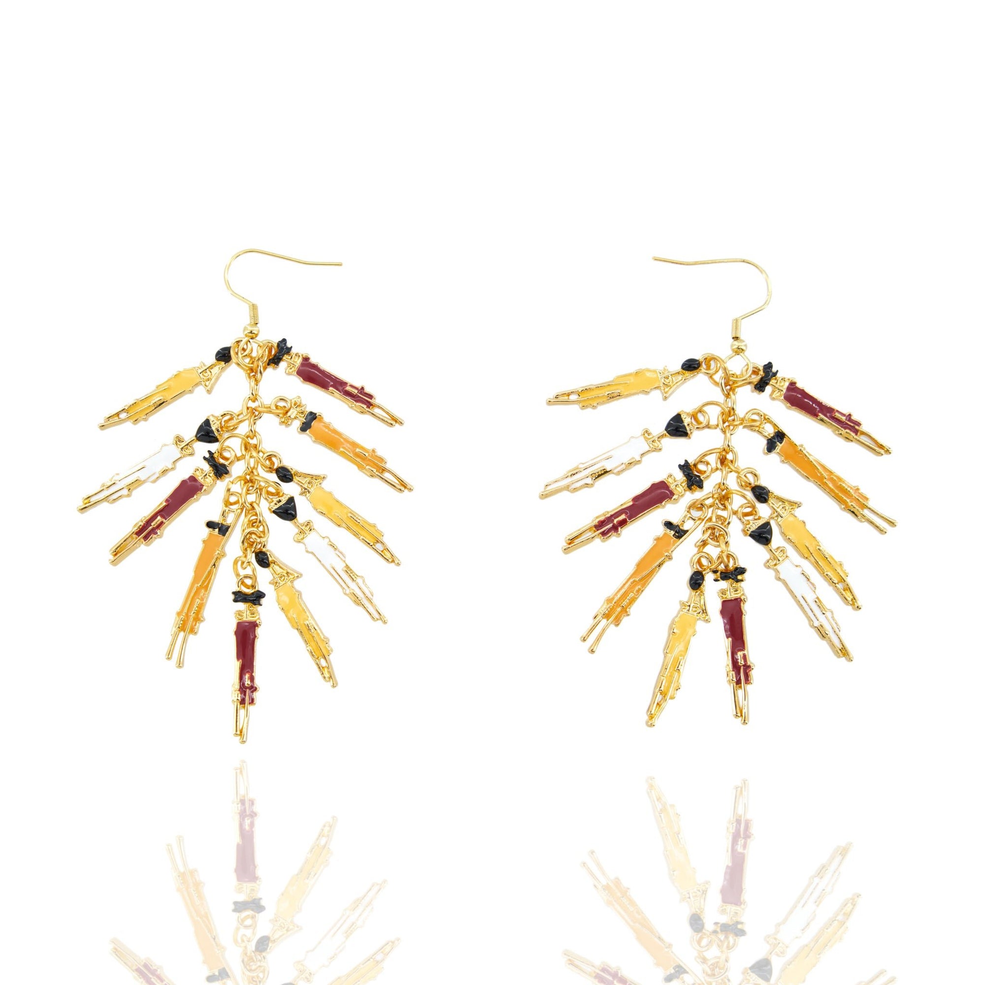 Maasai Sherrie Dangles - Gold,Earrings, Sassy Jones, gold earrings, dangles