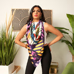Maasai Sherrie Silk Blend Oversized Scarf - Plum - Sassy Jones