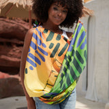 Maasai Silk Blend Oversized Scarf - Multi