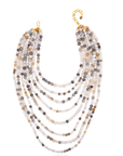 Makemba 2 - in - 1 Botswana Agate Statement Chain - Ivory Estate,Necklaces, Sassy Jones,
