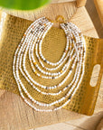 Makemba 2 - in - 1 Botswana Agate Statement Chain - Ivory Estate,Necklaces, Sassy Jones,