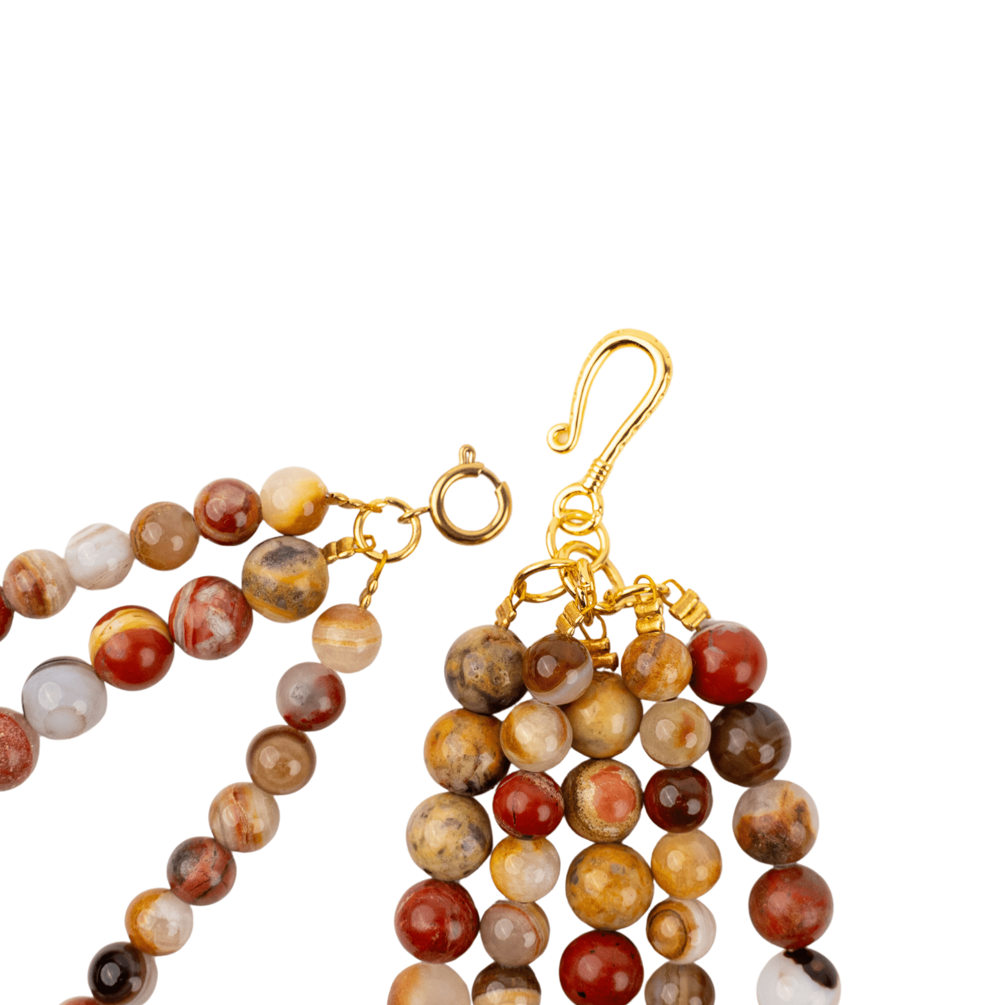 Makemba 2 - in - 1 Jasper Beaded Statement Chain - Desert Storm,Necklaces, Sassy Jones,