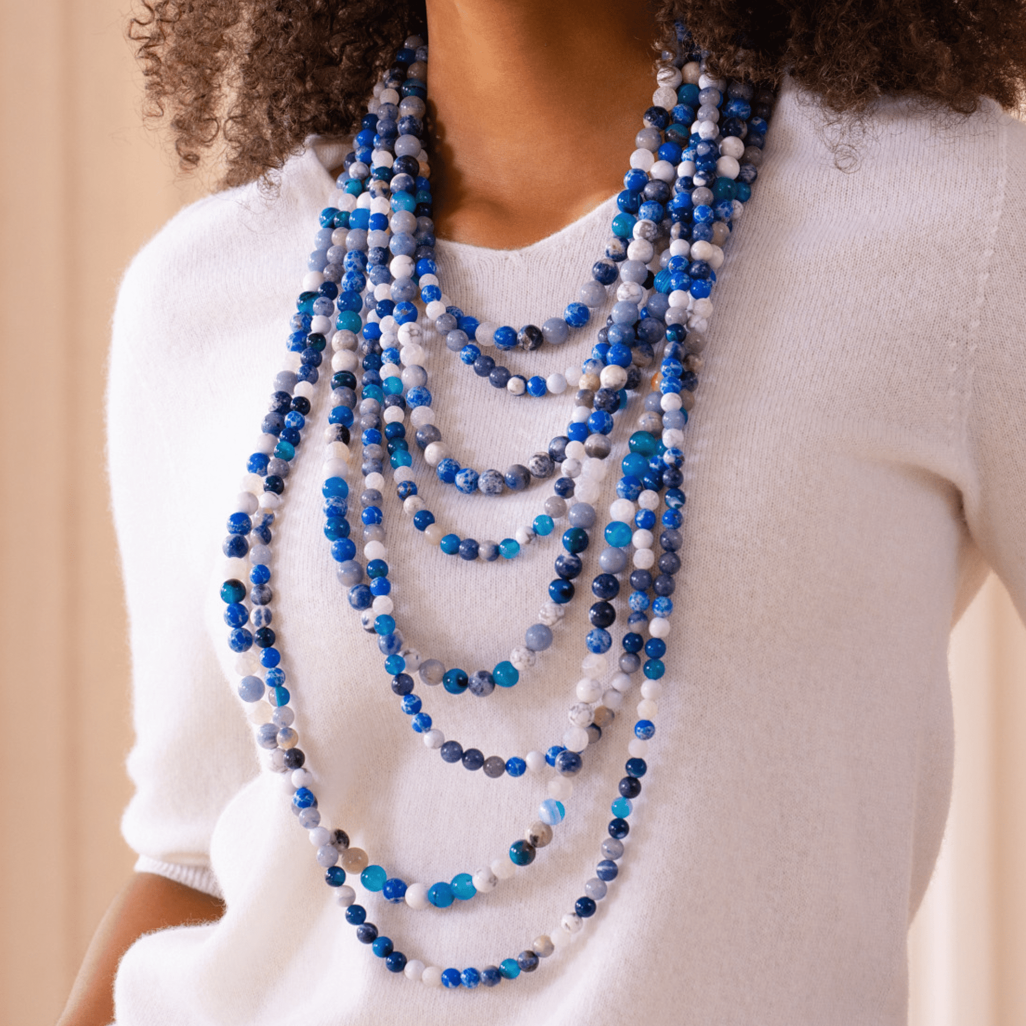 Makemba 2 - in - 1 Lapis Azuli Statement Chain - Indigo Reign,Necklaces, Sassy Jones,