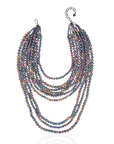 Makemba 2 - in - 1 Lava Beaded Statement Chain - Aurora Borealis,Necklaces, Sassy Jones,