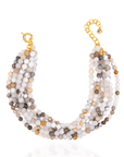 Makemba Botswana Agate Beaded Collar Chain - Ivory Estate,Necklaces, Sassy Jones,
