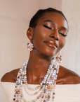 Makemba Botswana Agate Dangles - Ivory Estate,Earrings, Sassy Jones,