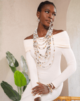 Makemba Botswana Agate Dangles - Ivory Estate,Earrings, Sassy Jones,