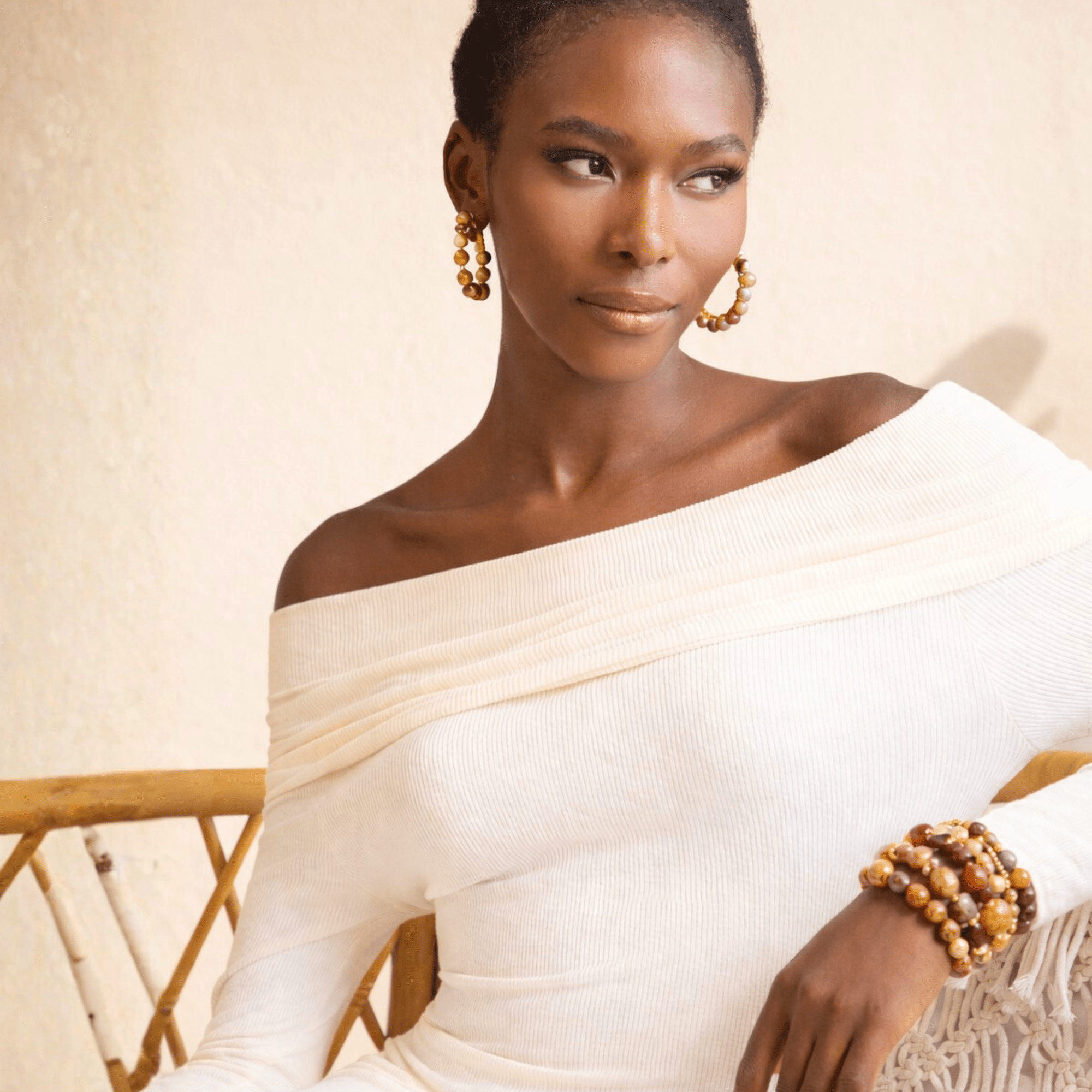 Makemba Jasper 6pc Adjustable Bracelet Stack - Desert Storm,Bracelets, Sassy Jones,