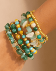 Makemba Jasper 6pc Stretch Bracelet Stack - Emerald Legacy,Bracelets, Sassy Jones,