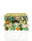 Makemba Jasper 6pc Stretch Bracelet Stack - Emerald Legacy,Bracelets, Sassy Jones,