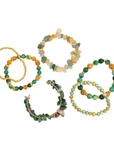 Makemba Jasper 6pc Stretch Bracelet Stack - Emerald Legacy,Bracelets, Sassy Jones,