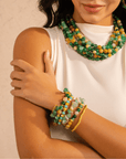 Makemba Jasper 6pc Stretch Bracelet Stack - Emerald Legacy,Bracelets, Sassy Jones,