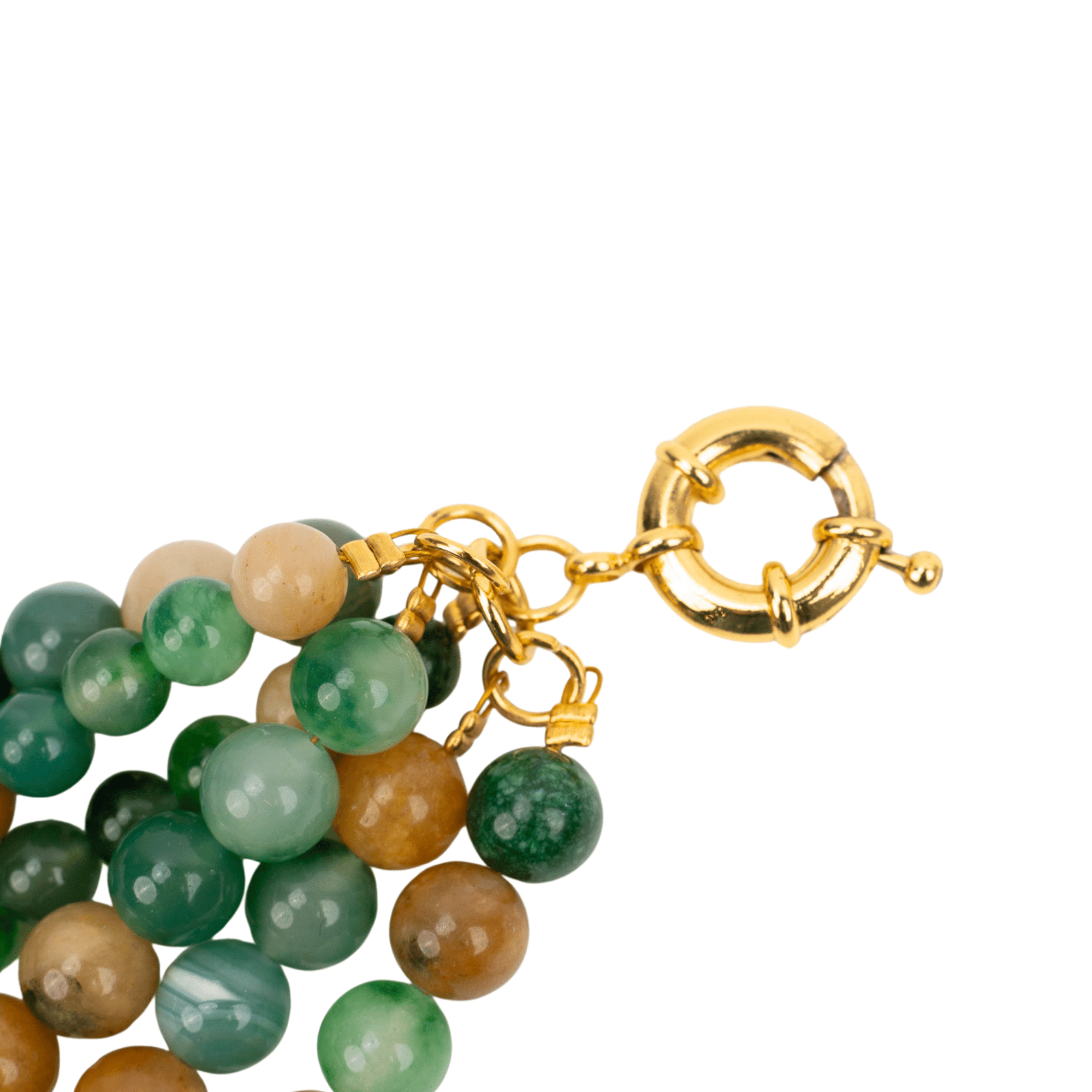 Makemba Jasper Beaded Collar Chain - Emerald Legacy,Necklaces, Sassy Jones,