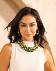 Makemba Jasper Beaded Collar Chain - Emerald Legacy,Necklaces, Sassy Jones,