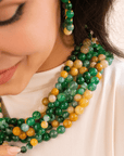 Makemba Jasper Beaded Collar Chain - Emerald Legacy,Necklaces, Sassy Jones,