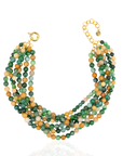 Makemba Jasper Beaded Collar Chain - Emerald Legacy,Necklaces, Sassy Jones,
