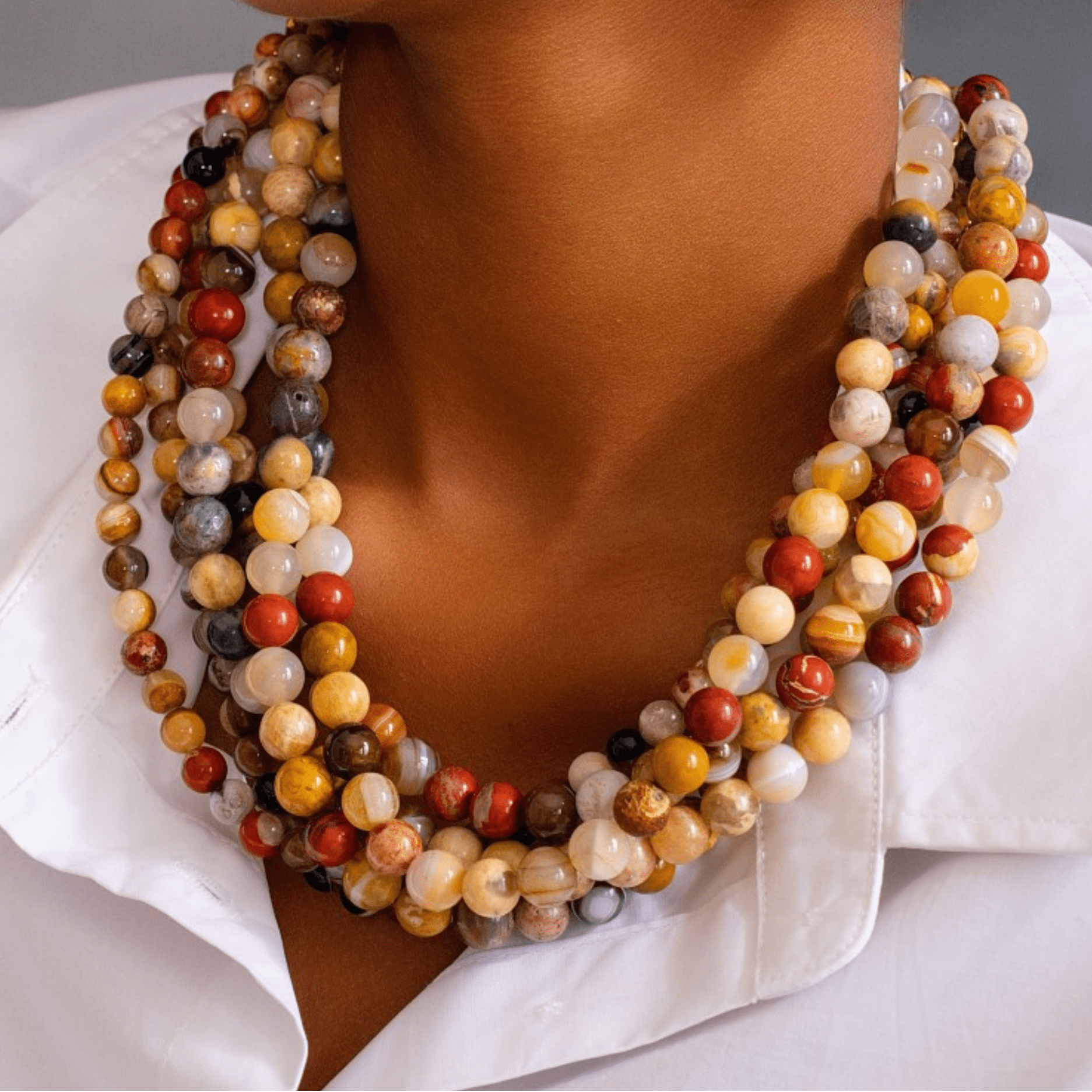 beaded necklace women, jasper necklace, statement necklace women, natural stone necklace, short beaded necklace, artisan necklace, bold necklace jewelry, boutique necklaces, luxury costume necklaces, modern statement necklace, Sassy Jones