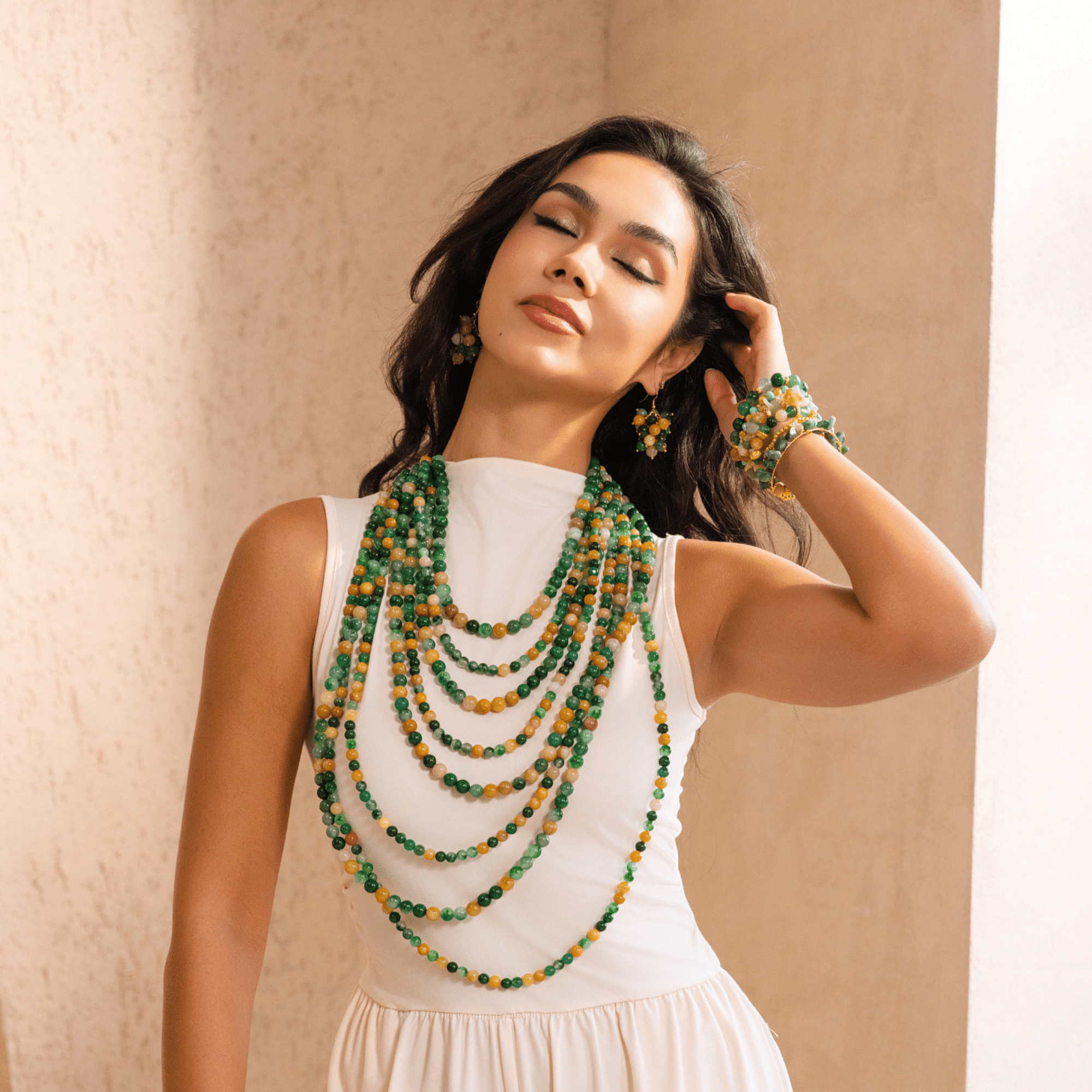 Makemba Jasper Dangles - Emerald Legacy,Earrings, Sassy Jones,