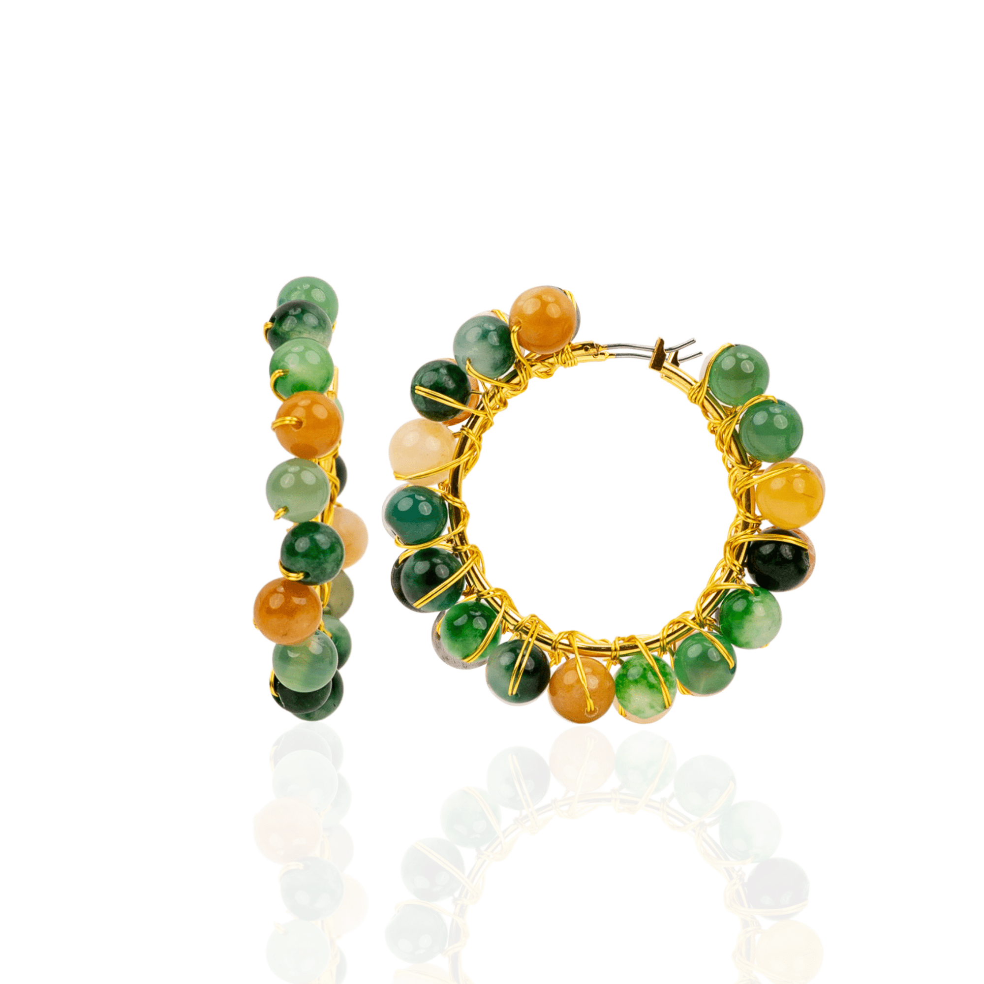 Makemba Jasper Hoops - Emerald Legacy,Earrings, Sassy Jones,