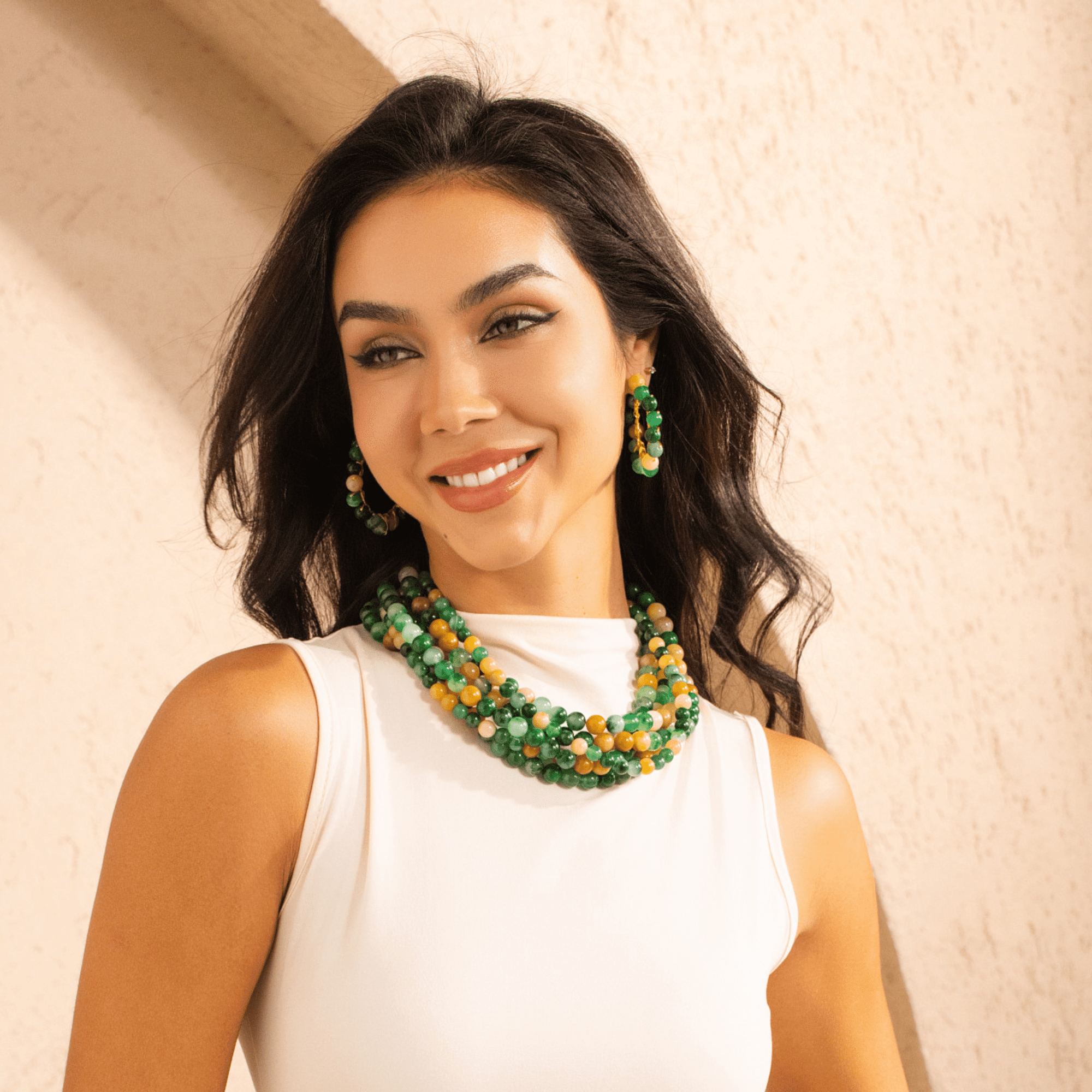 Makemba Jasper Hoops - Emerald Legacy,Earrings, Sassy Jones,