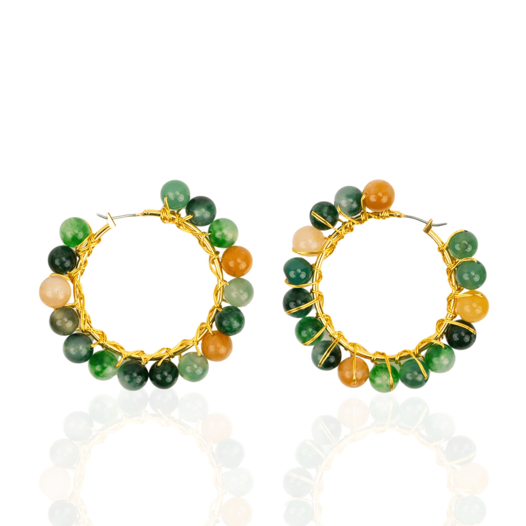 Makemba Jasper Hoops - Emerald Legacy,Earrings, Sassy Jones,