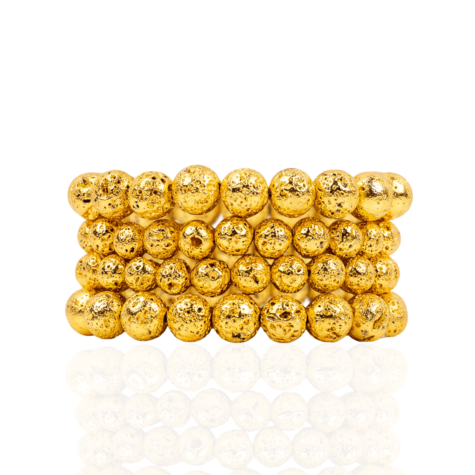 Makemba Lava Beaded 4pc Stretch Bracelet Stack - Golden Hour,Bracelets, Sassy Jones,