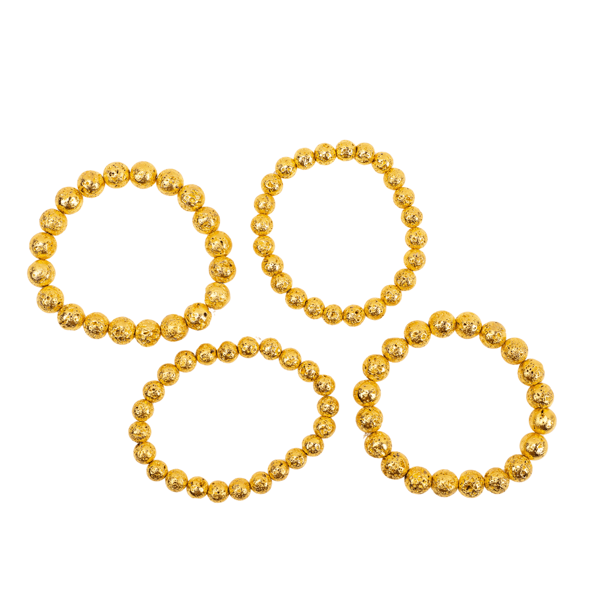 Makemba Lava Beaded 4pc Stretch Bracelet Stack - Golden Hour,Bracelets, Sassy Jones,