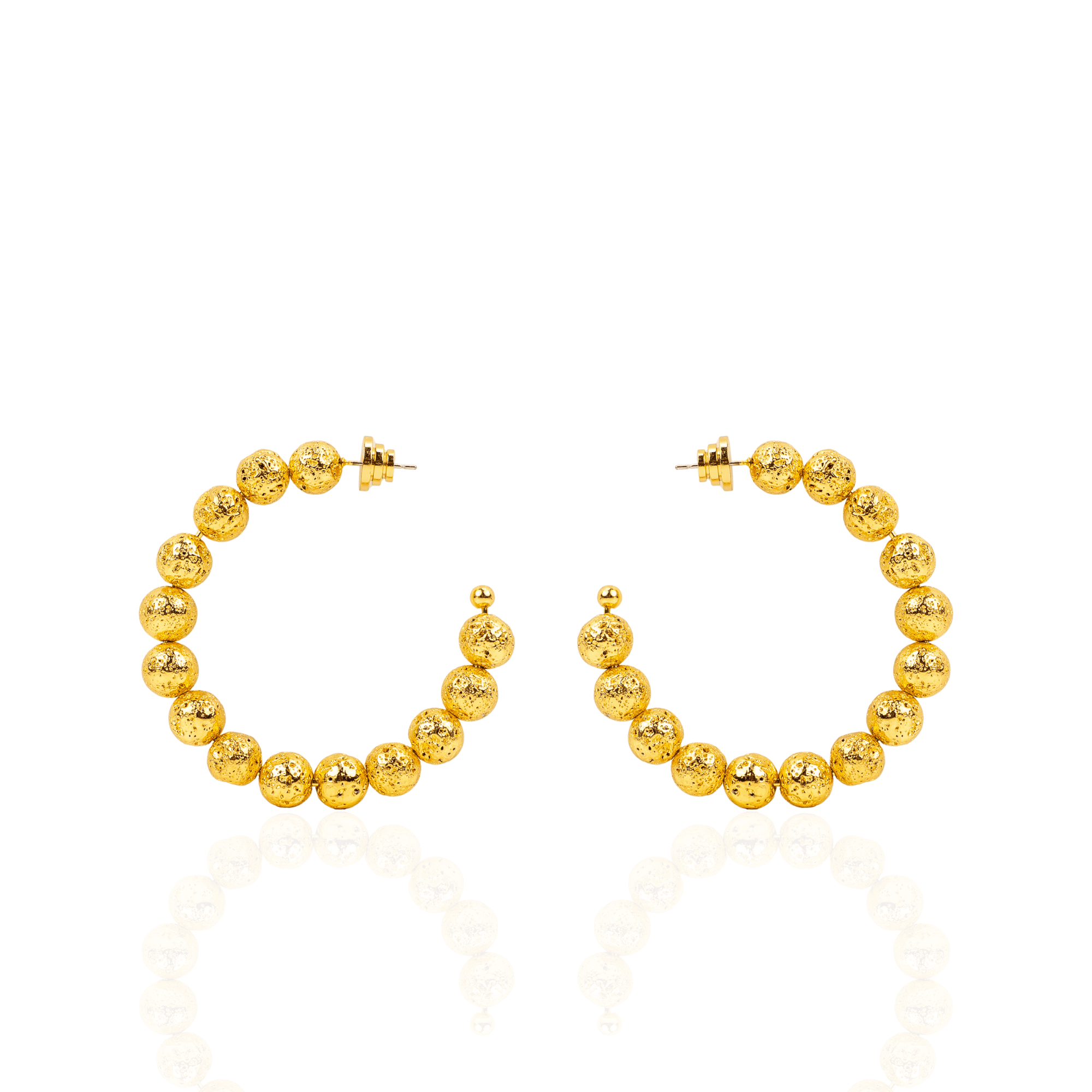 Makemba Lava Beaded Hoops - Golden Hour,Earrings, Sassy Jones,