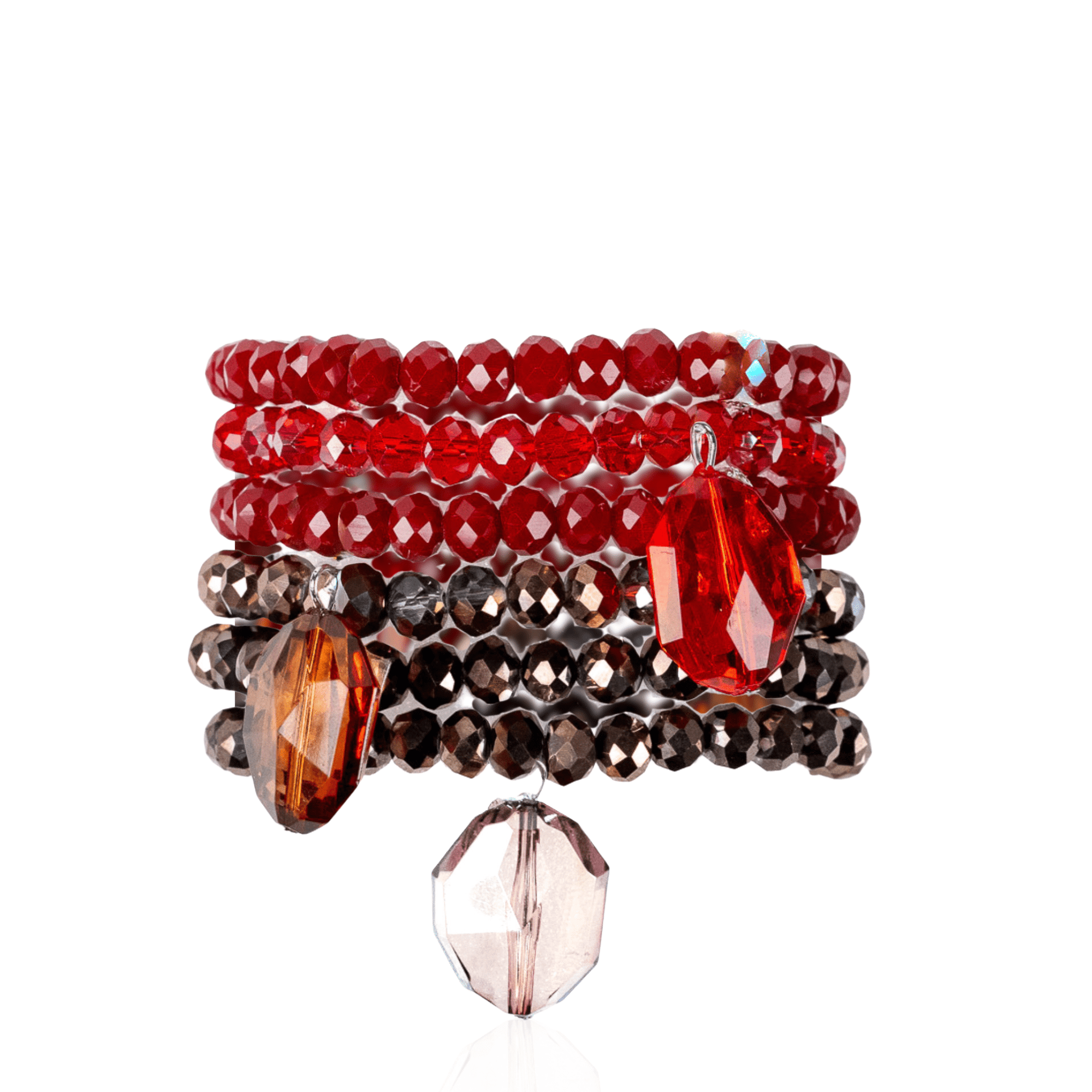 Malia Glass 6pc Stretch Bracelet Stack - Hollidazzle,Bracelets, Sassy Jones,