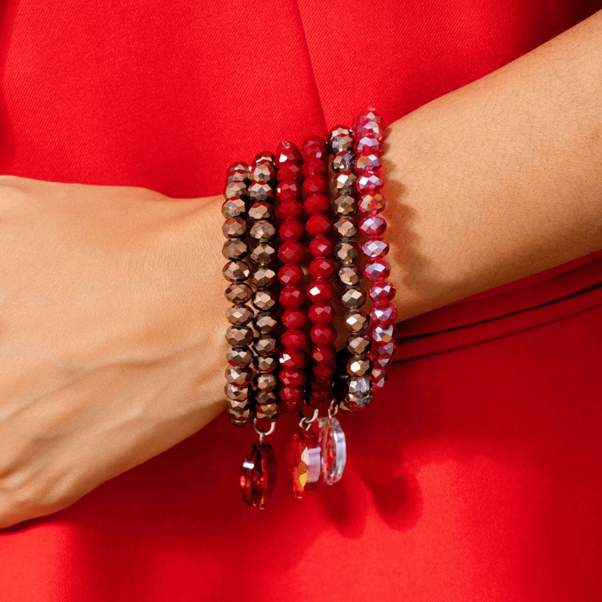 Malia Glass 6pc Stretch Bracelet Stack - Hollidazzle,Bracelets, Sassy Jones,