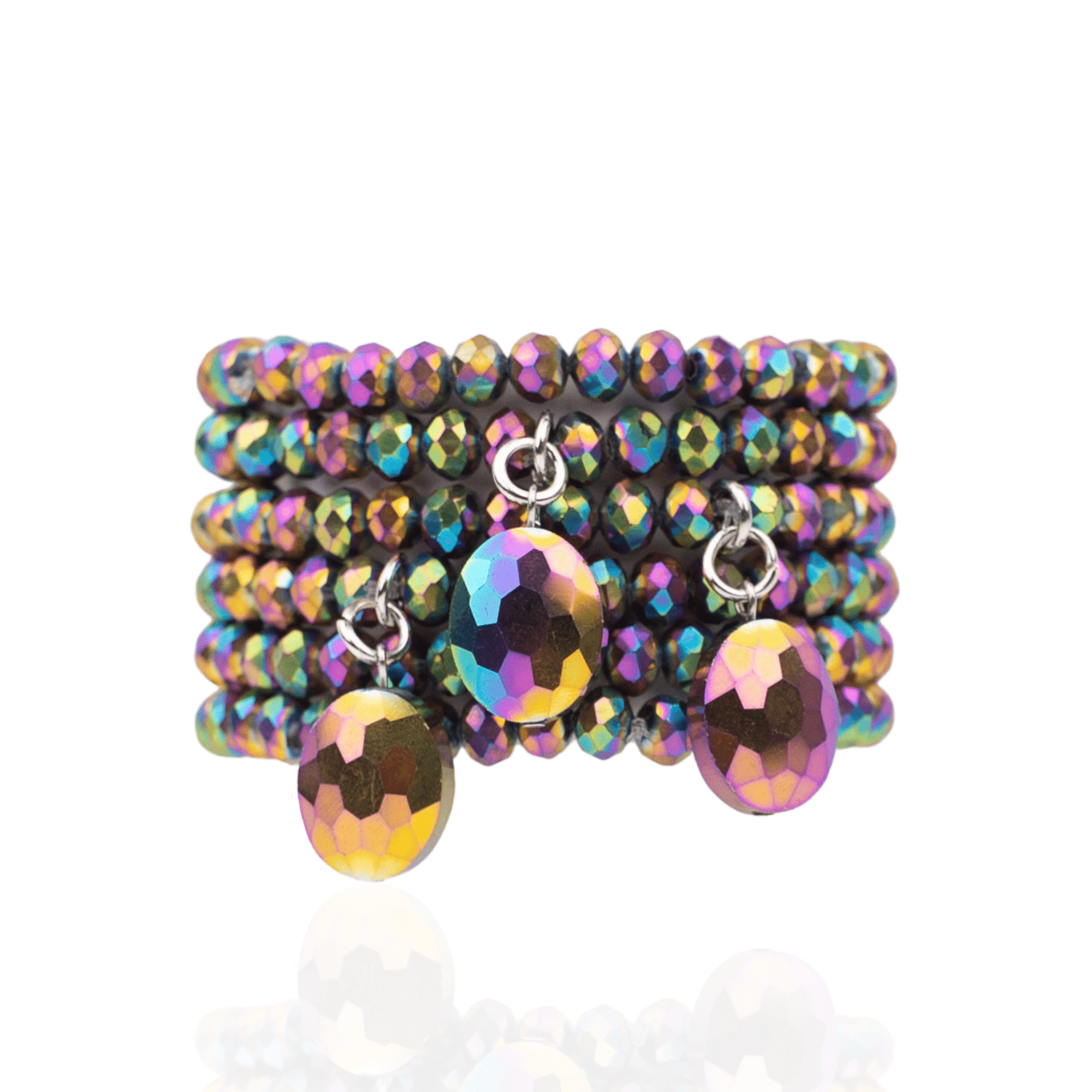 Malia Glass 6pc Stretch Bracelet Stack - Kaleidokiss,Bracelets, Sassy Jones,