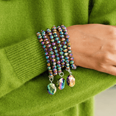 Malia Glass 6pc Stretch Bracelet Stack - Kaleidokiss,Bracelets, Sassy Jones,