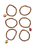 Malia Glass 6pc Stretch Bracelet Stack - Rose Gold Cherry,Bracelets, Sassy Jones,