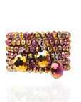 Malia Glass 6pc Stretch Bracelet Stack - Rose Gold Cherry,Bracelets, Sassy Jones,
