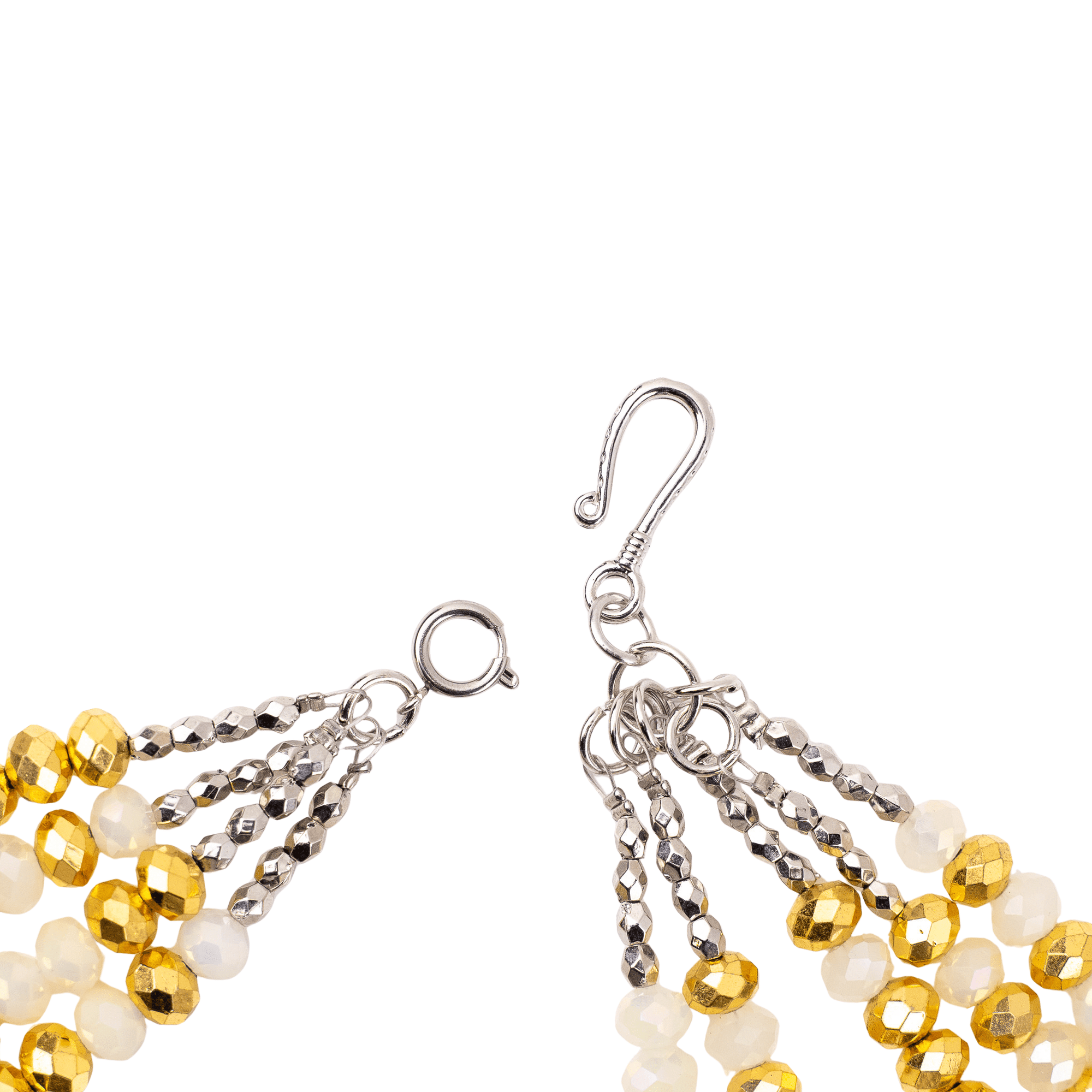 Malia Glass Beaded 2 - in - 1 Necklace - Golden Snowflake,Necklaces, Sassy Jones,