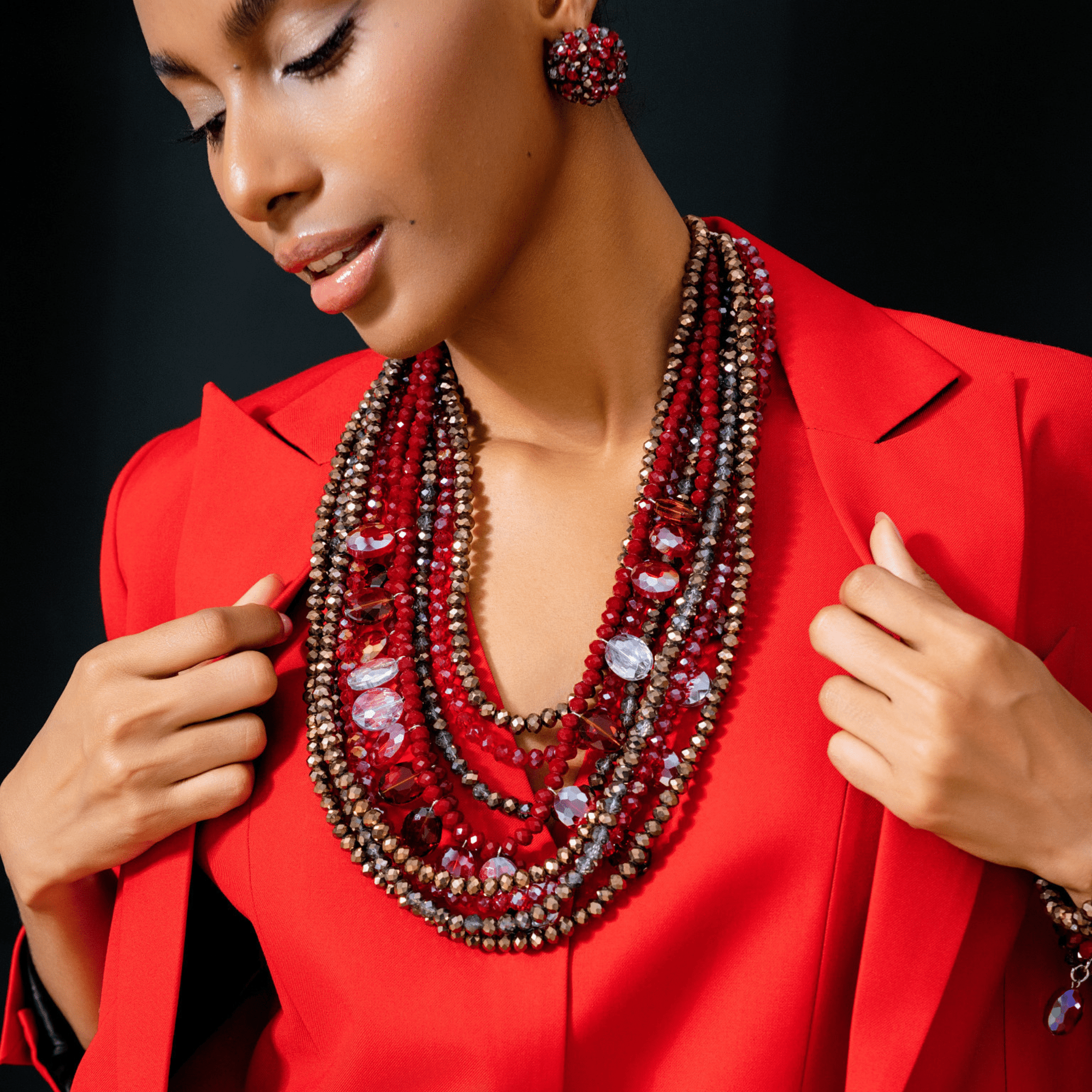 Malia Glass Beaded 2 - in - 1 Necklace - Hollidazzle,Necklaces, Sassy Jones,