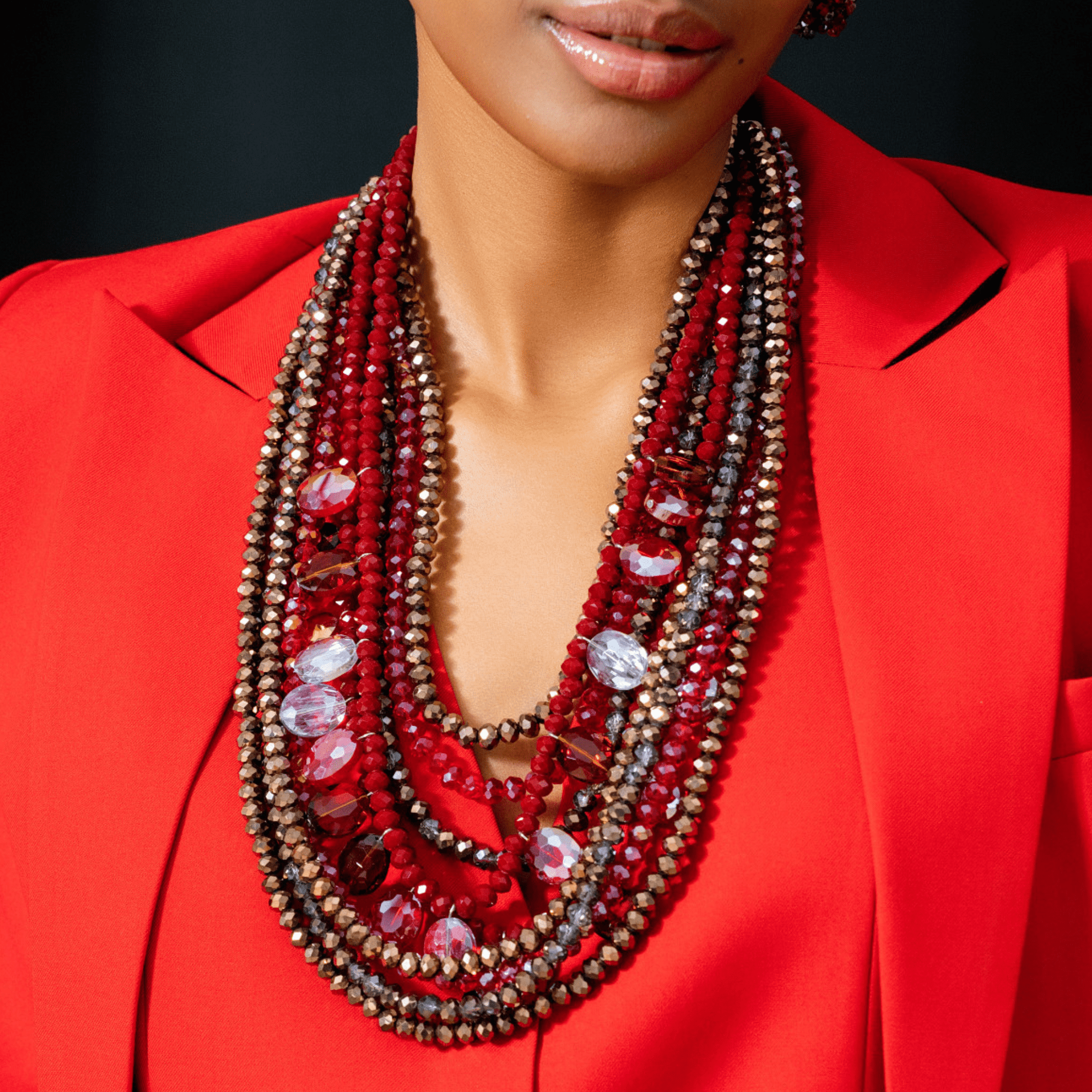 Malia Glass Beaded 2 - in - 1 Necklace - Hollidazzle,Necklaces, Sassy Jones,