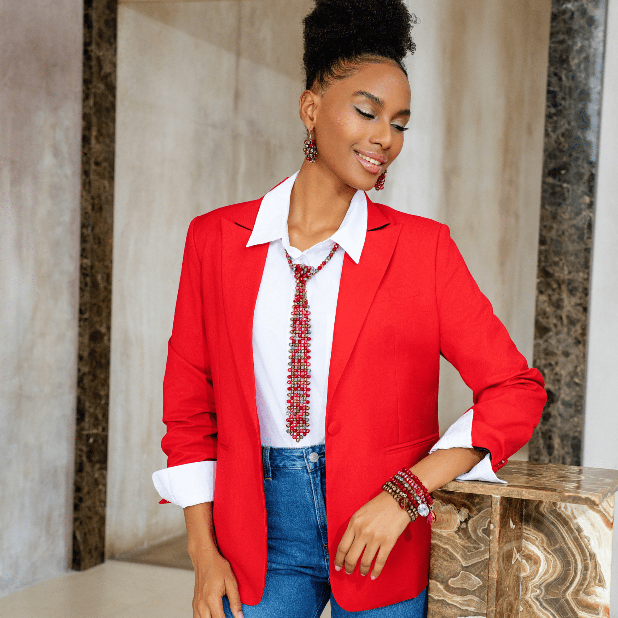 Malia Glass Beaded Necktie - Hollidazzle,Necklaces, Sassy Jones,