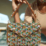 Malia Glass Beaded Tote - Sienna Sage,Handbags, Sassy Jones,