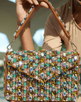 Malia Glass Beaded Tote - Sienna Sage,Handbags, Sassy Jones,