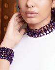 Malia Glass Choker - Dark Purple,Necklaces, Sassy Jones,