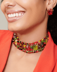 Malia Glass Choker - Rasta,Necklaces, Sassy Jones,