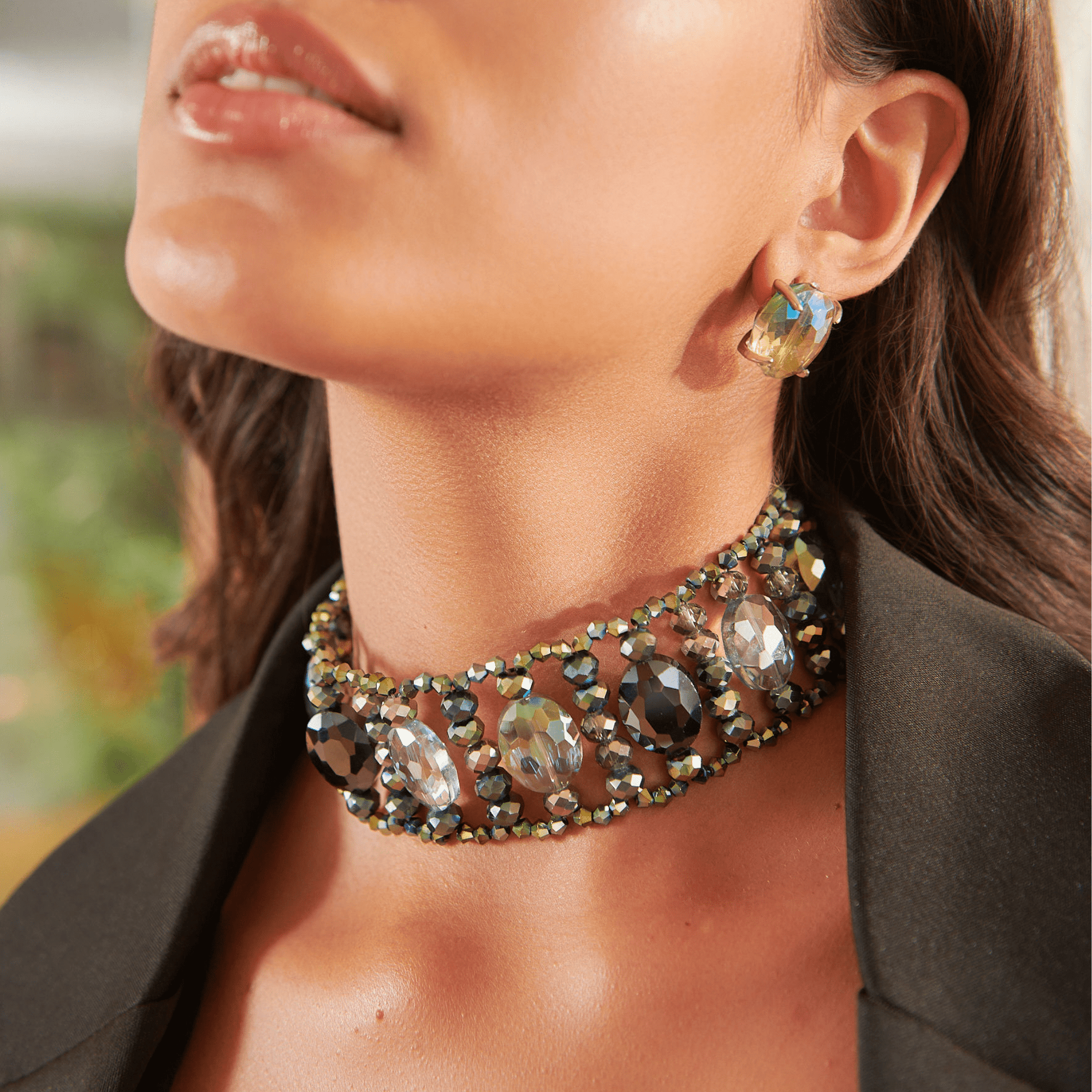 Malia Glass Choker - Rich Auntie,Necklaces, Sassy Jones,