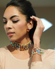 Malia Glass Choker - Sienna Sage,Necklaces, Sassy Jones,