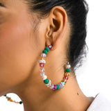 Malia glass bead earrings Cherry blossom earrings Glass bead earrings Sparkling earrings Multicolor bead earrings  Statement bead earrings Beaded statement earrings Colorful bead earrings
